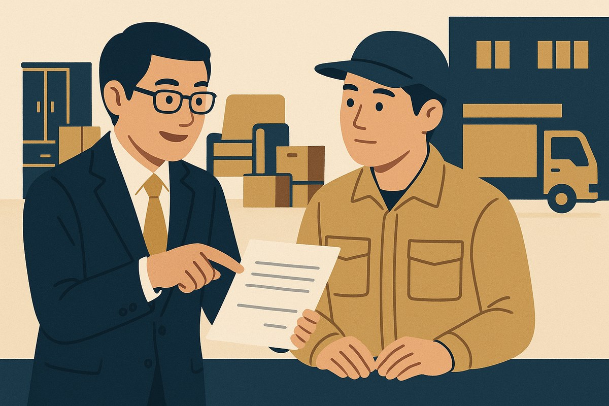 不用品回収・出張買取業の経営者にクーリング・オフ対応を助言する弁護士のイメージ