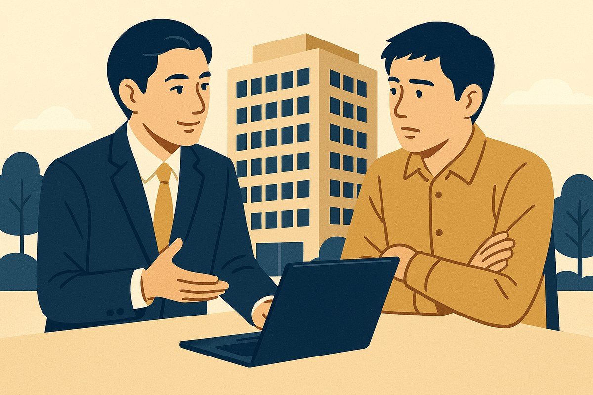 システム開発代金の未払いについて弁護士に相談するIT企業の経営者